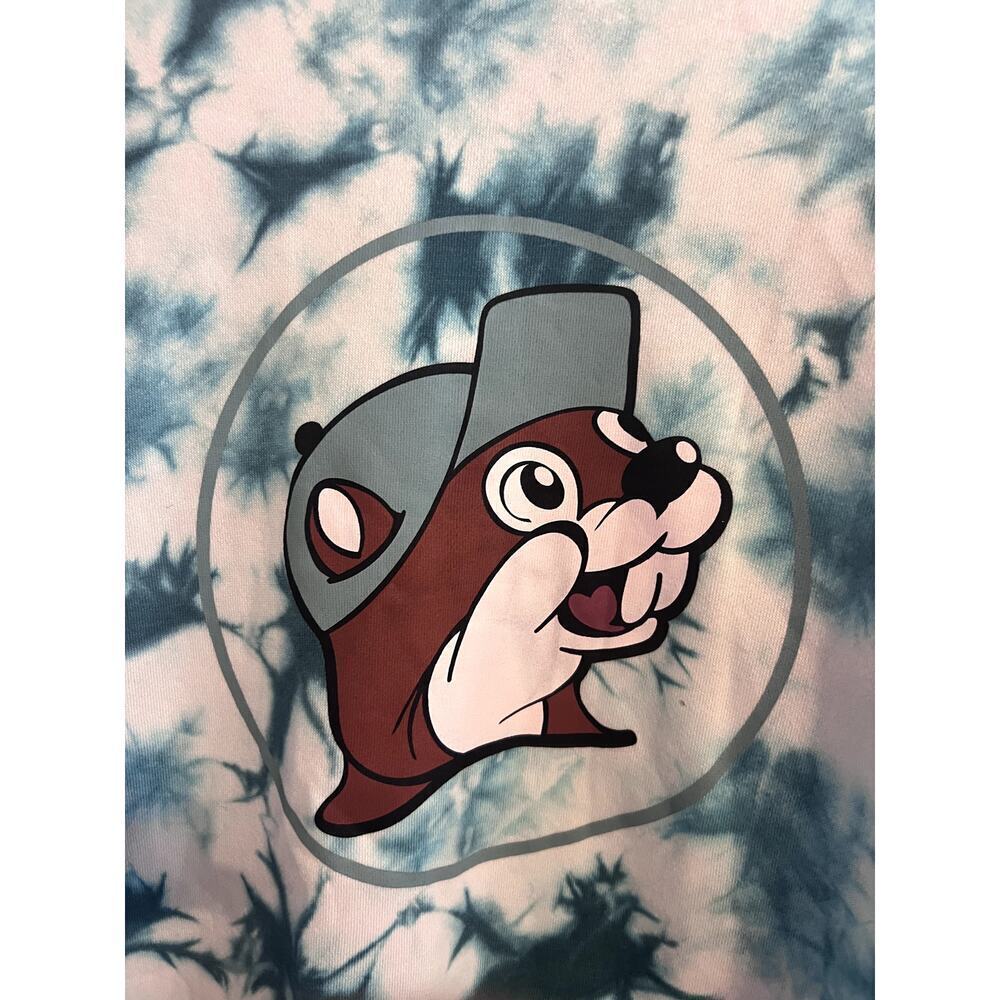 Buc-ee's Sweatshirt tie dye blue size M Beaver Women men Sweater pullover - Picture 2 of 8